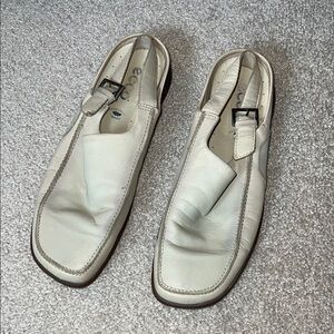 ECCO Women's White Leather Loafers